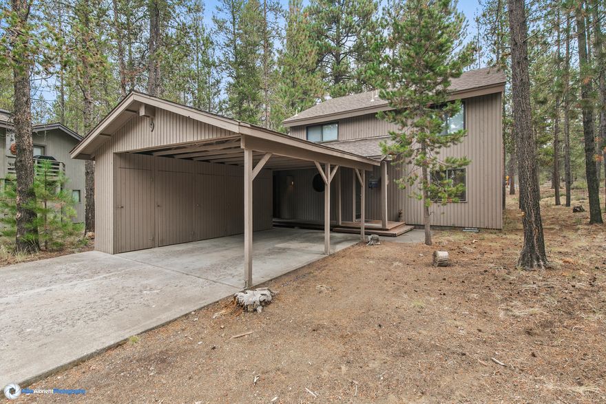 Outstanding opportunity to own a Sunriver home with access to all the amenities. This property boasts vaulted ceilings, open floor plan, beautiful wood accents, floor to ceiling wood burning fireplace, an abundance of large windows, master bedroom on the main level, two additional bedrooms upstairs along with a family room / flex space with balcony overlooking the main living space. The patio is spacious and looks onto the common area. Property is an easy walk to the Sunriver Aquatics Center, Sunriver Village and bike trails. There is a long driveway, extensive exterior storage and a build on shed to store all your bikes and toys. Home includes new hot tub and sold fully furnished.