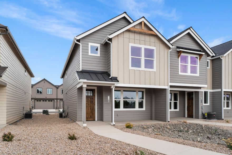 Offered at promotional price for closings prior to November 27, 2025. Charming townhome in the Prairie Crossing neighborhood. A neighborly well-designed community
distinguishing itself from the ordinary. A community built with quality and efficiency. This striking three bed, two 1/2 bath home features Luxury-inspired finishes with
solid surface counter tops, soft closed drawers, floor to ceiling tile in primary shower, heated floors, walk-in closet, and double vanities. Earth Advantage Certified,
Central AC, tankless hot water tank, engineered hard wood floors and 8' front door. Finished garage and so much more. Community Park, Pavilion, and Dog Park. Directly
N of Ridgeview HS and W of Canal.