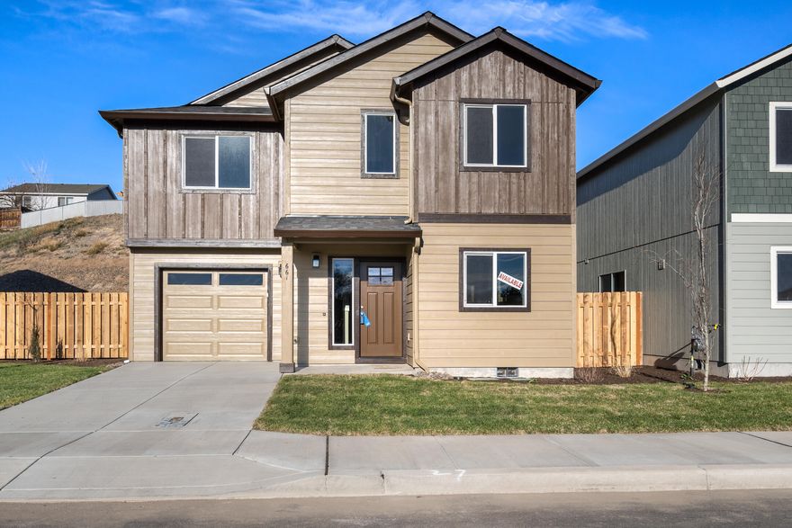 MOVE IN READY! Affordable luxury built in the Stoneridge Terrace Community w/ miles of trails nearby! Spacious living both inside & out this Great Room plan. Open kitchen features plenty of cabinetry & prep space on the slab Quartz counters. Full height designer tiled back splash and SS appliances. Main living spaces offer luxury vinyl plank flooring, tons of natural light and plenty of room for gathering or entertaining. Spacious Primary bedroom w/ walk in closet, dual vanities & enclosed toilet area. Two additional spare bedrooms share a full bath. Laundry room w/ sink. Additional half bath located on the main level. Oversized single car garage, fully fenced, landscaped w/ sprinklers and complete w/ rain gutters. Pre-wired for A/C. Don't miss this one, move in before the Holidays! Inquire about other floorplans in this neighborhood, still time to pick interior color packages on some!