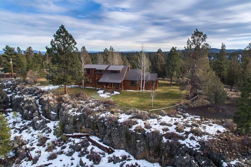 Stunning Cascade Mountain Views from private 40 acres in Tumalo bordering public forest land. Custom Northwest Style home features: 3089 sf, 3 bedrooms, 3 baths, quality finishes, master suite on main, radiant floor heat, great room with vaulted ceilings, soapstone wood burning stove, office, bonus room, utility room, and attached 2 car garage. Property has varied topography with the home sitting on an elevated bench overlooking the forest creating a unique and secluded setting! Shown by Appointment Only.