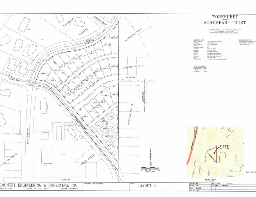 $250k price reduction! 25-28 lot subdivision opportunity in NE Bend zoned RS. There's also potential for greater density of 30+ lots with multi-housing. Utilities are in the street and the majority of the property is level with paved streets all around. Two existing residences are located off to one side of the property, allowing a phased build-out and/or collecting rental income while going through engineering and permitting process.