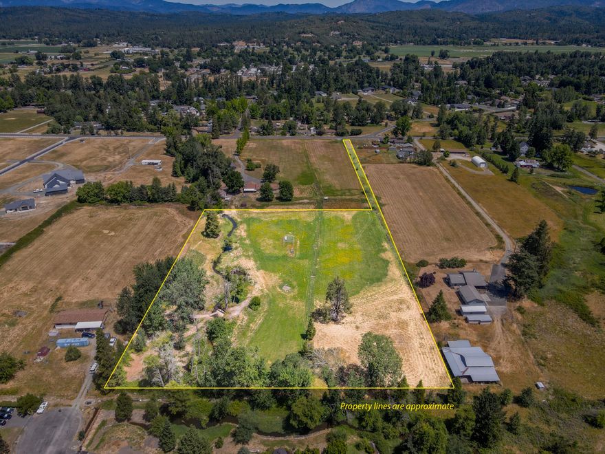 Come see this beautiful and rare 5.96 acres of level and irrigated land in the beautiful Redwood area! This attractive parcel has a 16 gallon per minute well already drilled, and Sand Creek peacefully meanders through the property. Power available via easement from a neighboring property. Enjoy a quiet & serene setting and enjoy all the beauty Southern Oregon has to offer. NO HOA! Bring your builder and make this property yours!  This lovely property is less than ten minutes from town, schools and the Rogue River! Don't miss this opportunity, and call today!