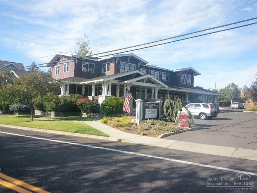 First floor office or medical office space on OB Riley Road in classic Craftsman style building near Sawyer Park, McKay Cottage, as well as other professional offices. Very handy to retail and easy access to Parkway in Bend's north end. Six offices/exam rooms (3 with sinks), reception area, break room, data room. Wood floors and amazing wood trim finishes in keeping with the look of the building, with modern construction. Quiet setting.
