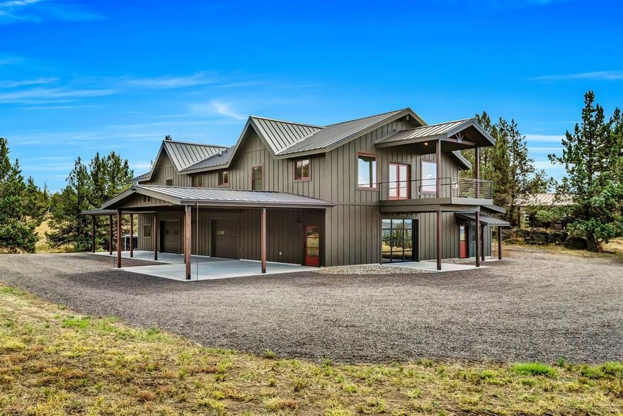 One of the best locations in Crook County. Live in a very private location filled with both Cascade & Ochoco Mountain views. Custom crafted 2983 SF home on 239 acres provides luxurious living in a country setting while being only minutes from town. Bordering 640 acres of BLM and qualifying for 2 LOP tags (verify with ODFW) makes for numerous recreational opportunities. The home and shop were designed to compliment each other as the living area is located on the second level with the shop & apartment below. This provides for awesome views of the mountains, surrounding terrain and wildlife. Enjoy unparalleled beauty as the sun sets over the Cascades in the evening or rises from behind the Ochoco's in the mornings. A 391 SF 1 bed 1 bath apartment with kitchenette is located on the lower level. Every aspect of this offering showcases a well-designed, expertly crafted, self-reliant and luxurious build.