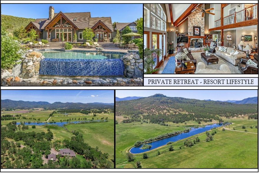 First time on the market: Remarkable 200+ Acre Rural Estate. Enjoy gated privacy & the peaceful rural setting w/expansive views - located only minutes from the Medford Airport, area shopping & fishing or rafting on the famous Rogue River. Experience the tranquility that this unique resort-like lifestyle offers.10 acre private lake, stunning 3,069' Timber Frame home w/wrap-around porch, Infinity-edge pool, detached guest quarters, lush landscape & garden area. Located at the base of Lower Table Rock & surrounded by abundant nature opportunities. Friends and Family will enjoy the lakeside beach & patio area, water skiing, wake boarding & fishing on the amazing lake! Plenty of RV/boat parking & out-of-sight equipment storage areas. Oregon Landowners hunting tag opportunities available w/abundant elk, deer & game birds. Farm income producer-known for growing top-quality hay w/7,380' hay barn. This one-of-kind property will inspire & rejuvenate your soul.