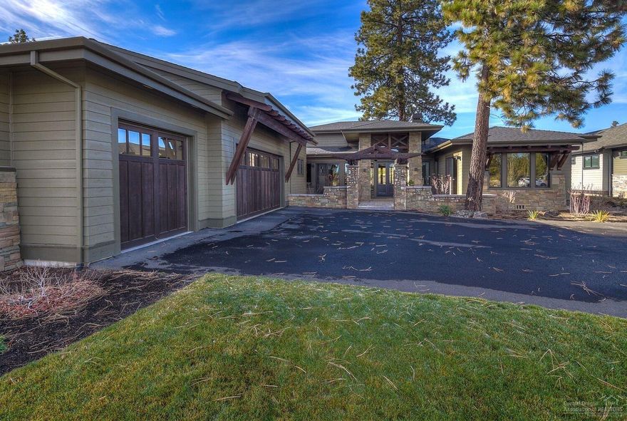 Stunning award-winning Tour of Homes custom home by Greg Welch Construction. This impressive one level northwest contemporary style home features indoor/outdoor living with large front and covered rear patios. Stunning great room has gorgeous custom built-ins, vaulted ceiling, floor to ceiling fireplace, and windows taking in the view of the 16th Green of Tetherow Golf Course. Private master suite with office nearby could be a 4th bedroom. Awarded Best Kitchen and Landscaping in COBA Tour of Homes.