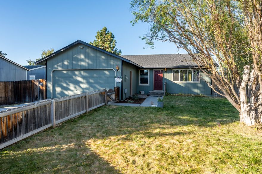 Must see! 3 bedroom 1 bath home offering a great room floor plan featuring an open kitchen with a center island and dining area with sliding door leading out to the backyard. Interior updates include newer laminate flooring, brand-new kitchen countertops, all new kitchen appliances. Comfort is ensured year-round with a mini-split heat pump for both heating and cooling. Outside, enjoy a fully fenced landscaped yard with sprinklers, an enclosed front yard, mature trees, a back deck and a 10 X 20 storage building with some shelving. Additional upgrades include fresh exterior paint with a new roof installed in 2019. Double car attached garage with lots of storage. Call today for your showing.