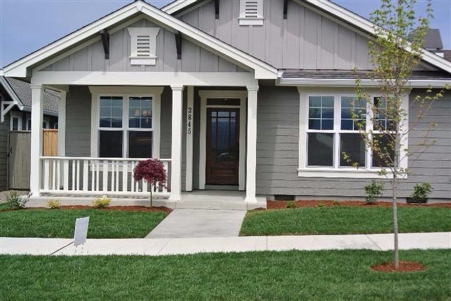 Beautiful, like new, customized Silverton cottage plan in Summerfield! Light, bright, open floorplan featuring large living, formal dining and kitchen open to both. Ceasar stone counters, gas cooking, stainless steel appliances, & counter depth fridge. White cabinetry & trim throughout. All 3 bedrooms are at the rear of the home with master suite separated from the other two. Lots of storage including a pulldown ladder to area above the 2 car attached garage. This cottage was custom built for the owner with many extras including 6 additional skylights each featuring remote-controlled blinds. The patio area has large concrete floor area surrounded by grass and garden/shrub area all on automatic sprinklers. The front porch enjoys a view of lush lawn & shrubs as well as views in this pleasant, desirable neighborhood with NO homeowner's association. The home was built by Earth Advantage Platinum standards for energy savings. Better than new; truly a bargain deal in this market!