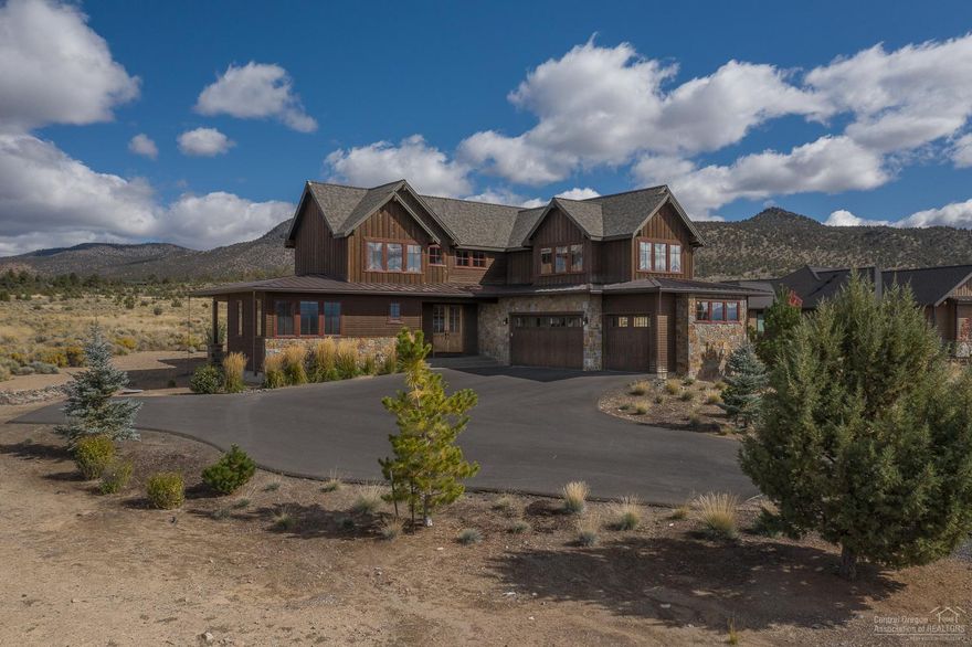 Beautiful Brasada Ranch home with both Cascade Mountain and Powell Butte views! Great room plan with vaulted ceilings and tons of natural light. Master suite & one guest BR on main level. Two additional BR's, full-bath and huge bonus/media room on 2nd floor. Hardwood floors, travertine, and granite counter tops. Well-planned cook's kitchen. Crestron lighting and home automation. Can be sold turn-key and has great rental history. Home is immaculate and well cared-for. Three car garage to hold the cars, bikes, etc. Short distance from all the amazing Brasada Ranch amenities. <br>