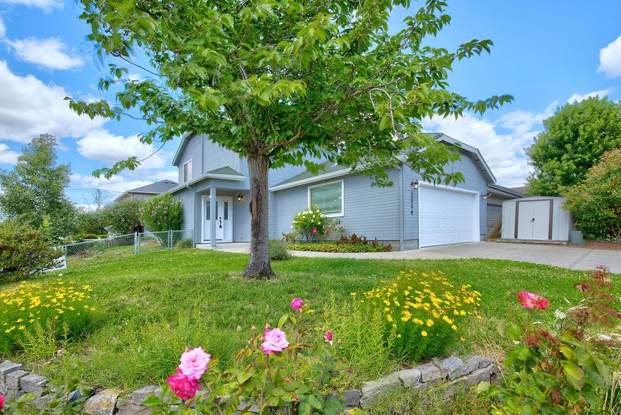 Hard to find a 4 bedroom home in this price range.  Master is on main level and 3 bedrooms upstairs. Home includes a gas fire place, lots of storage, and 2.5 bathrooms. Wood Floor in living room and kitchen, and bedrooms have carpet, new carpet in Master 7/4/2020. Home will have touch up paint done before close of escrow. Buyer to do their own due diligence.