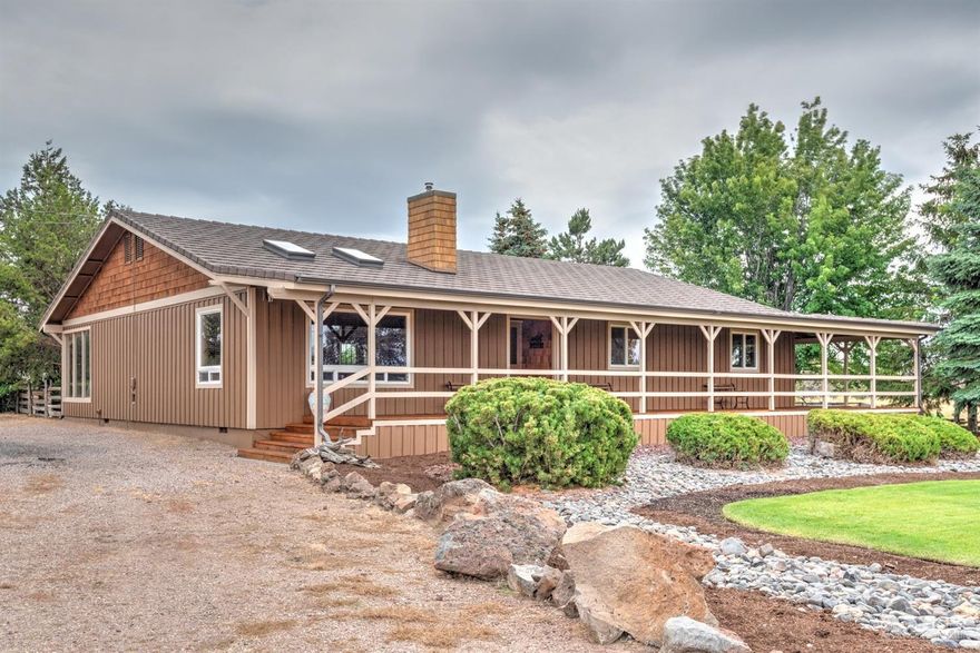Incredible Cascade views from Mt. Bachelor to Mt. Jefferson and Smith Rock. Teak hardwood flooring and tile throughout. Granite and marble countertops. Walk in showers featuring slate and limestone. Jetted master tub with built in heater. On demand propane hot water heater, range and fireplace. Lifetime metal roof, true cedar board and batten siding along with real cedar shingles. Low maintenance, extremely energy efficient. Upgraded much of the home in 2010,new HVAC, water heater, bathrooms and plumbing fixtures. In ground sprinklers, tons of room for gardening and animals. Fenced, cross fenced. 6 stall barn and lean-to. Heated and insulated 2 bay shop with mezzanine, heated and insulated workout room connected to the shop. 3 covered bays for vehicle and trailer parking along with a storage lean-to behind the parking bays. Well pump replaced summer 2017; new septic tank and drain field summer 2018.