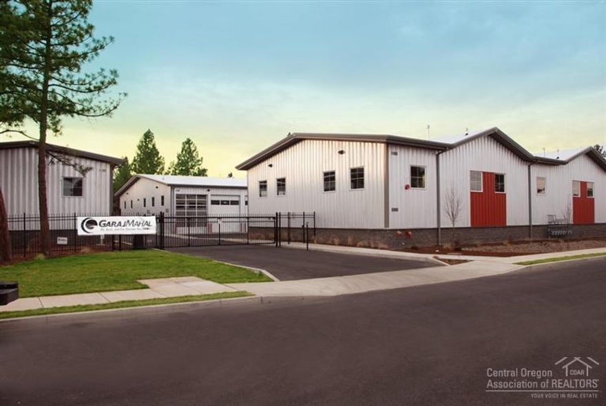 Hard to find, back to back 14x50ft & 28ft GarajMahal condominium RV garages located in NW Bend. GarajMahal has 24 hour security, Gas Heat, 110 & 220 electrical service, & owners Club house with restroom, kitchenette, and parlor with HD TV, On site RV dump Station washing areas. Unit 403 comes equipped with automatic garage door opener, and Race Deck flooring. Owners Association dues $424 /Qtr for both includes common areas, security, landscaping, snow removal, and long term capital improvements