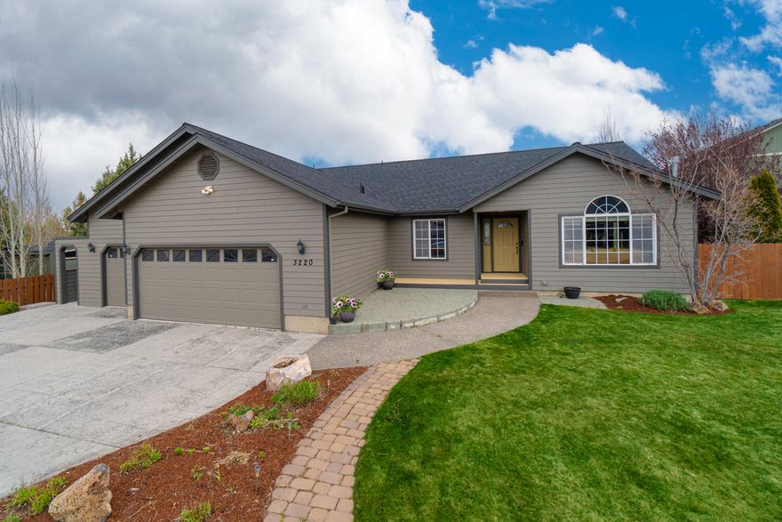 Craftsman style home located in NE Bend. Formal living off entry w/gas burning fp. Stunning chefs kitchen w/massive central island, brkfst bar seating, 6 burner gas range w/stainless steel hood, slab granite counters, full height backsplash, built-in oven/microwave, & kitchen-aid refrigerator. Wood flooring in main living areas, carpet in bedrooms, tile in primary bath, LVP tile in add'l baths +  laundry. Private primary suite w/newly updated bathroom ftrs double vanity, tile counters, tiled mudset shower, & large walk-in closet w/ builtins. 2nd primary suite also ftrs newly updated bathroom. Two add'l bedrooms share full bath. Huge daylight basement w/family room or potential for 3+ bedrooms or could be 2nd living quarters. Solar tubes + skylight. Utility room w/ tons of storage & sink. Massive deck overlooking NE Bend w/the backyard ftring garden, playground, expansive concrete patio w/basketball goal, workshop, shed for additional storage, &MORE! New exterior paint + deck refinished