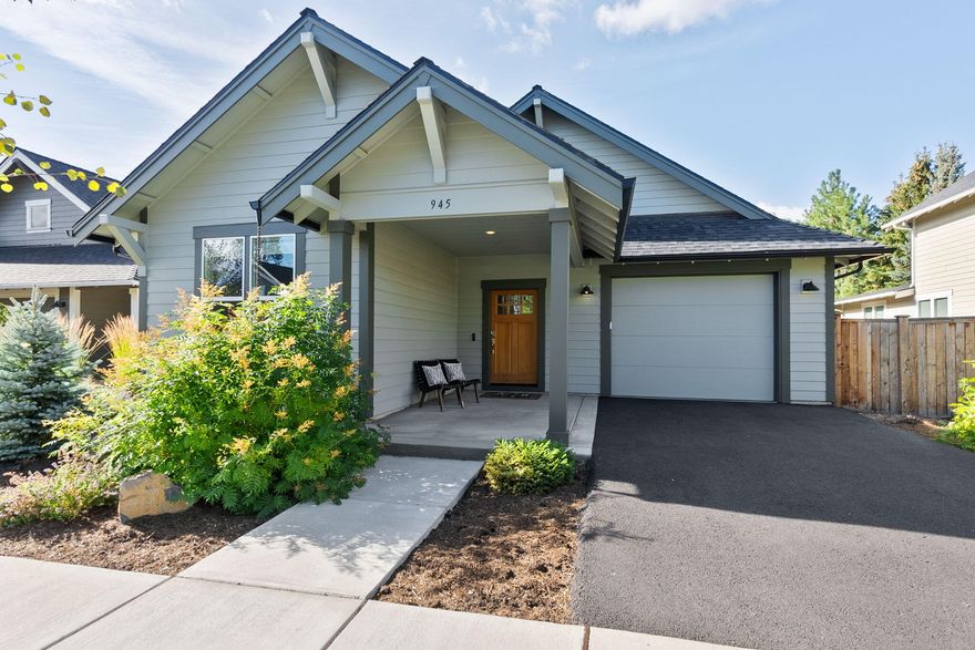 Welcome to this light-filled, single-level gem in the sought-after Saddlestone neighborhood of Sisters! This 3-bed, 2-bath home offers 1,758 sq ft with vaulted ceilings and an open-concept layout. The kitchen is both stylish and functional, featuring a premium Miele range, ultra-quiet dishwasher, large island, and added pullouts for easy-access storage. Custom built-ins enhance the living area, while a large dog door leads to the fully fenced, low-maintenance backyard, your private retreat. Enjoy coffee on the front patio or stroll to downtown, trails, and the community park. The thoughtful floor plan provides great separation between the private primary suite and guest rooms. The tandem garage includes a 240V EV outlet and overhead storage loft. Just a short walk to the heart of Sisters with shops, bakeries, restaurants, and year-round events that showcase the charm of this vibrant western town.