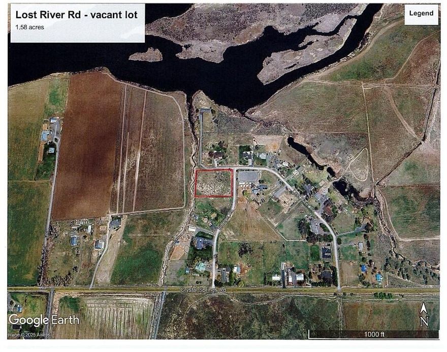 1.58 Acre building lot with a westward view of farmland.   Nice level, corner lot in the Henley School district.   This is a great area for those wanting small acreage and country living.  The property is fully fenced and has access to irrigation water from KID.