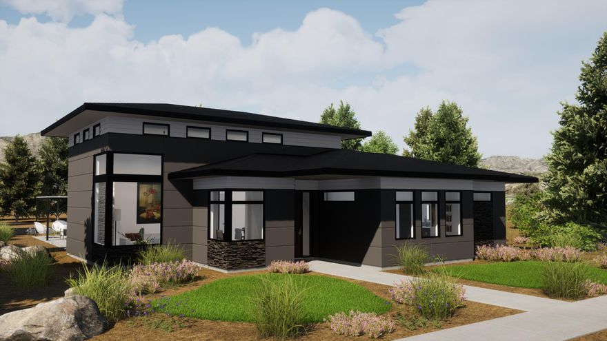 LOT 9: The CLEARWATER An homage to the stylistic design of mid-century America, w/ classic Prairie Contemporary roof lines, tall windows on main elevation & elegant design throughout. The main hip roof lifts to create a hipped tower at the great room, is accented with repeating clerestory windows on all 4 sides, bringing sunlight to fill the kitchen/dining/living areas. At the front, the study & living room have amazing views to the Cascades, as does the master bedroom. Rear access garage creates a lovely yard/patio area & fenestration throughout helps define this home w/ full-sized & privacy windows all taking advantage of the gorgeous surroundings. By turning the great room 90 degrees, this plan offers a complete change of pace at Grand Peaks. The kitchen pairs open shelving w/ wall cabinets & combines w/ long counters for prep & hosting, as well as functional space. AVAIL on OTHER LOTS

Earth Advantage Gold certification. Seller is licensed R/E broker in Oregon.