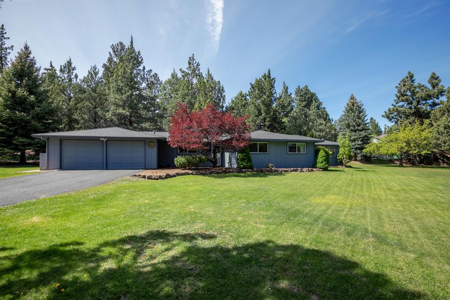 Beautifully Remodeled, Single Level Ranch on 1/2 ac+ Park like setting in Tillicum Village in SE Bend. 2220 sqft, 4 bdrm, 2.5 bath, Great Room Layout, Kitchen with built in Pantry, Custom Made Island.  Master Bdrm with Walk-in Closet & Glass Block Step In Shower and Slider to Outside Patio. Oversized 4th Bdrm - could be used as an Office, Rec Room or Home Theater space. Natural Gas HVAC system thoughout. Bamboo Engineered Hardwood Floors, Craftsman Style Molding, Gas Fireplace.  Remote Sprinkler System.  Common Space walking trails throughout neighborhood make this an ideal area to view wildlife and get exercise.  Added bonus of being in the new Caldera HS boundary (opening Fall 2021) less than 1 mile away.