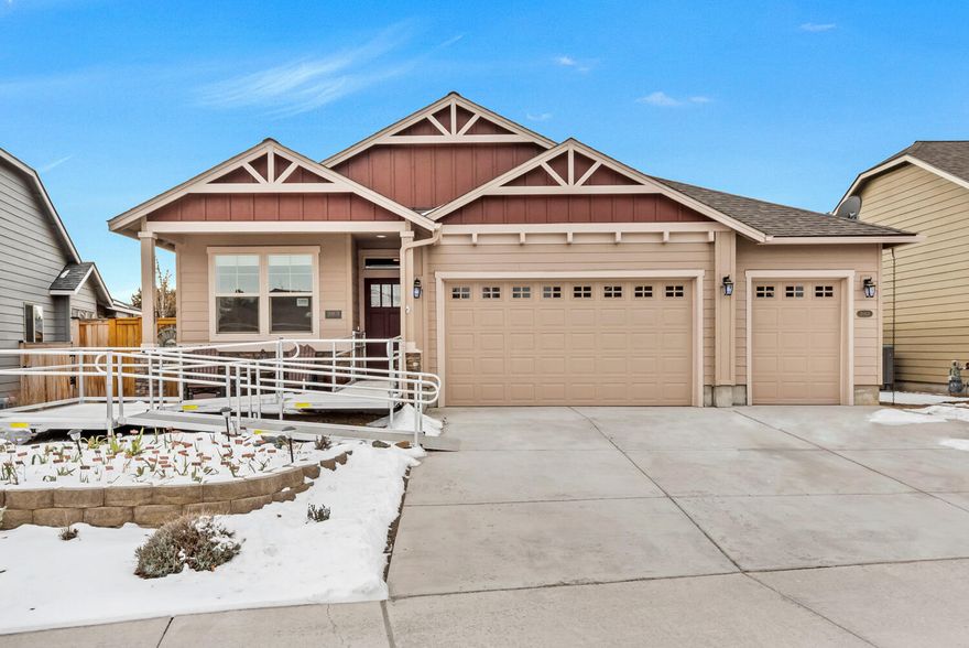 Beautiful single level home in the Viewpoint Ridge neighborhood right by 36+ acre Rock Ridge park. Enjoy Mountain views from the covered back deck.  Wide open floorplan with 4 bedrooms and a 3 car garage. Central AC and a central vacuum are just two of  the many upgrades. The large yard is a gardeners delight with raised beds, paths, a secret garden and 2 sheds. The expansive kitchen includes, an induction cooktop, double ovens,  quartz countertops, under cabinet and upper cabinet lighting and more.