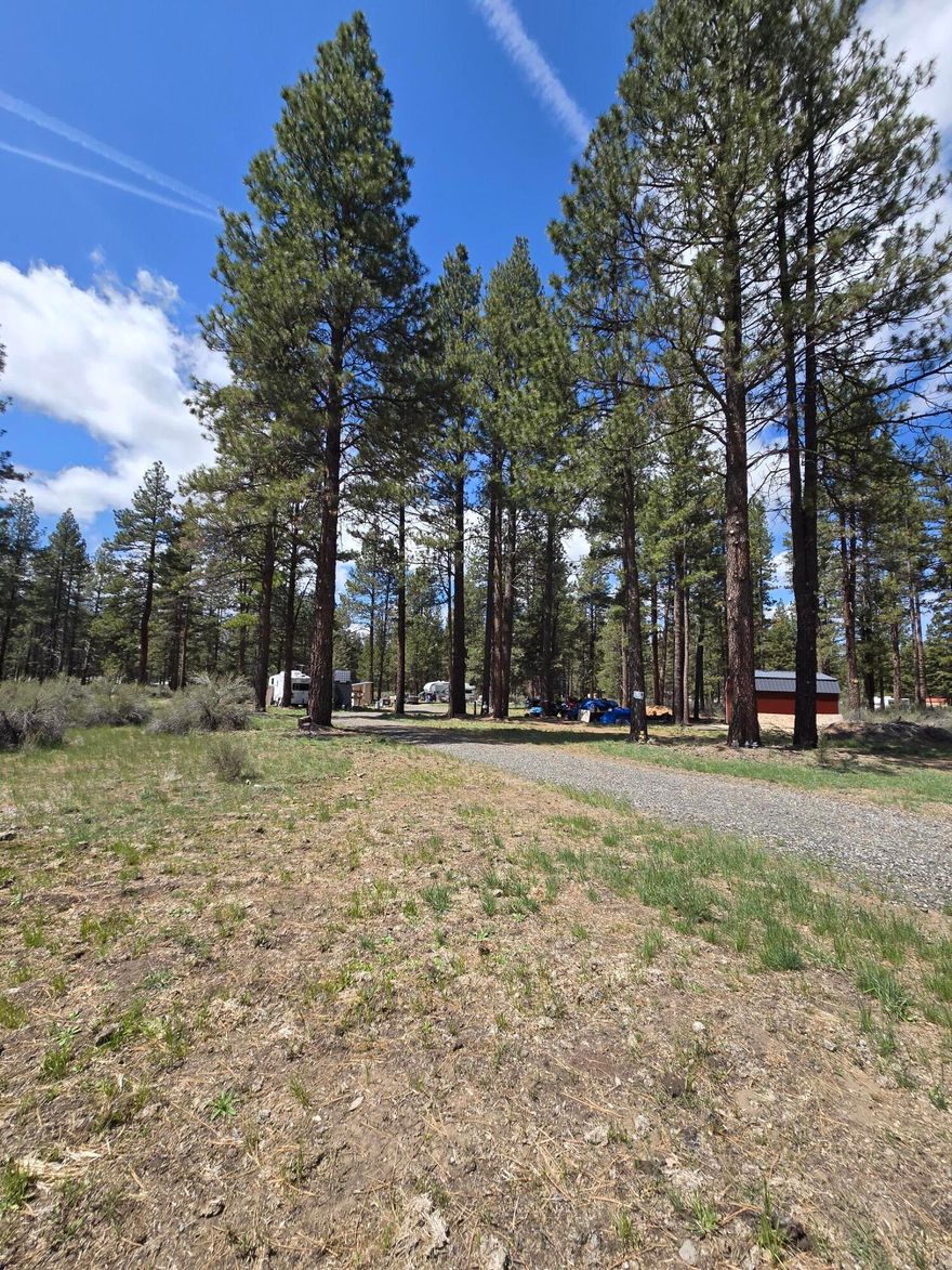 READY TO BUILD.  Bring your dream and your home.  All the hard work is done.  Big septic tank large enough for a 3 bedroom, 2 bathroom house, 2 RV hook ups and a shop.  Full electrical with three 50 amp outlets. 435 feet, 50 gallon, 2 Horsepower well.  Tru-line Survey completed and lot lines marked. 10X16 shed with 6 foot bench on back wall and 6 foot loft. Small 6X6 homemade shed to store lawn items. Lightly used 25 Horsepower tractor and 50 inch rototiller included in sale. Level lot with manicured trees and  great soil for growing grass, flowers or a garden. Buyer to do their own due diligence. Bring offers!