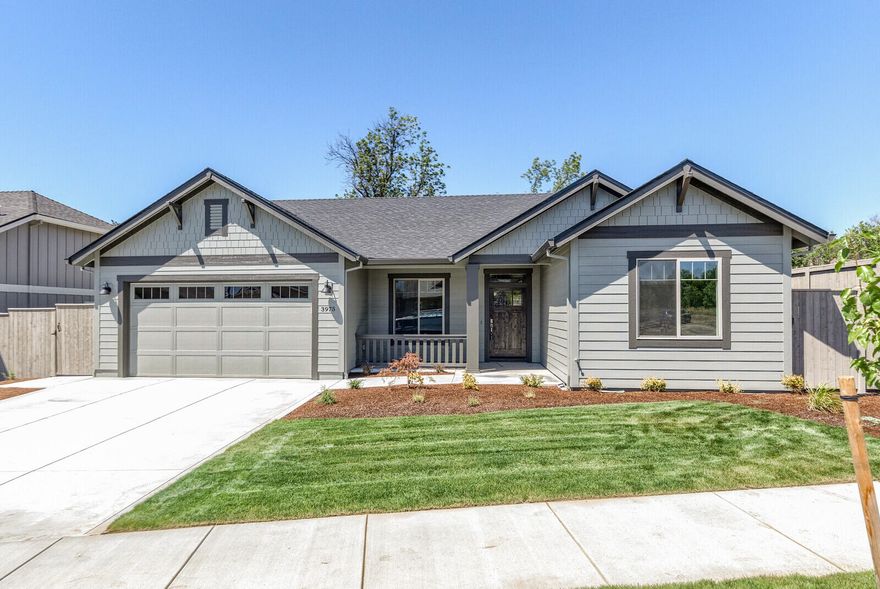 New, craftsman style home built by Mahar Homes, Inc.  Three bedrooms, plus an office.  This home has a larger lot that backs up to greenspace.  Located in our newest development named Middlefork Creek, adjacent to Stonegate Subdivision off of Coal Mine Road in East Medford.  Custom, Alder cabinets.  Stained grey brushed Oak hardwood floors.  Quartz solid surface counters in kitchen and bathrooms.  Beautiful tile floors and tile showers in the bathrooms.  Open floor plan with vaulted ceilings.  Hardie Plank siding and MIlgard windows.  Whirpool Gold Series appliances.  Fully wood trimmed windows and baseboards throughout.  Tankless water heater with continuous heating loop.  Earth Advantage certified for energy savings and reduced utility costs. ** Builder Incentive:  Builder to contribute $ 5,000 towards buyers closing costs or interest rate lock buydown, whichever buyer prefers.**  Estimated completion date is 7/29/22.  Listing agent is related to the seller.
