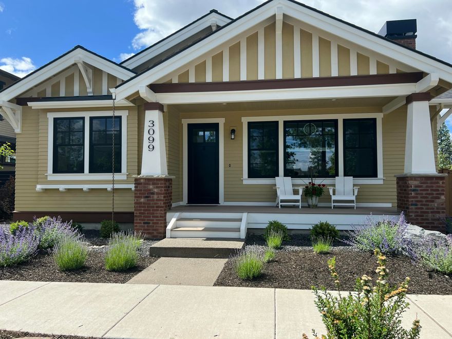 Single-level, Craftsman home built by Salveson Homes and located in NW Bend's, Discovery West ... an Earth Advantage (energy saving), FireWise Community. This home boasts a Chef's kitchen with built-in
Thermador appliances, a large center island and custom painted cabinets, plus 2 pantries. Features include wide plank wood floors (no carpet); 3 bedrooms and 2 full baths located at the rear of the property with an office/den and 1/2 bath in the front of the home; with custom blinds fitted to all of the windows. Primary bedroom enjoys separate heating/cooling zone; a large walk-in closet; soaking tub plus roll-in shower and heated custom tile floors in bath area. Large, low maintenance, yard is fenced and covered patio is plumbed for natural gas. Large 2-car garage with an added finished, and conditioned, office or workout/gear-room. Extended driveway with room for Sprinter parking!