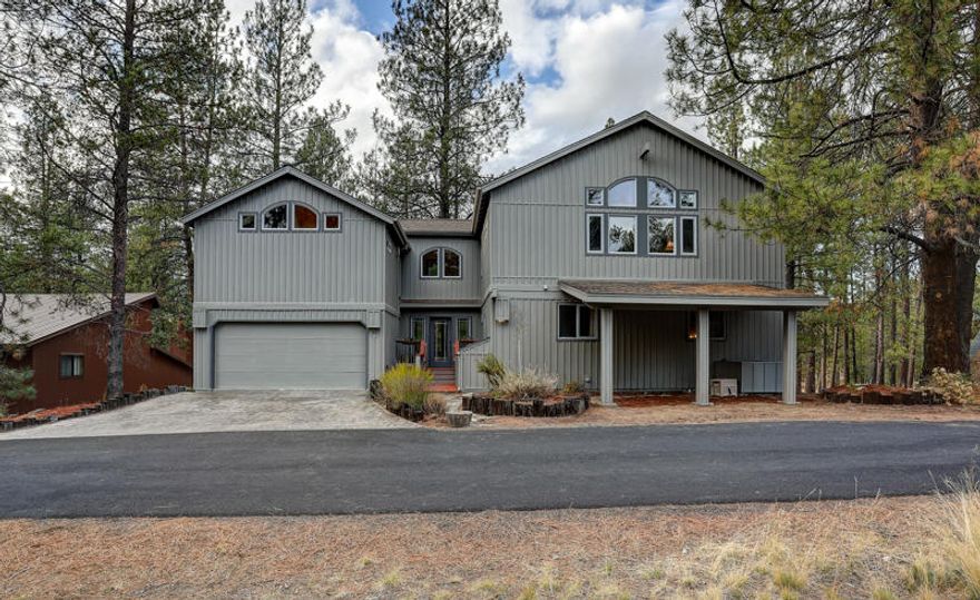 One-of-a-Kind Custom 4300sf 5+Bed/4Bath Resort Home in Sunriver! End of the road privacy w/large privacy acreage across the street! Great rental home potential w/2 vaulted master suites both w/jetted tubs, grand master features gas FP, sitting area & private balcony! Great room w/stone FP & access to large deck, big dining area & kitchen w/Bird's-Eye Maple cabs, tile counters & SS appl., separate family/rec room w/stone FP & full wet bar, Huge 720sf 4+ car Tandem-Garage and separate 720sf heated game room/additional sleeping quarters (not incl in total sqft) plumbed for wet bar & bathroom! New ext paint in 2019, extensive cherry floors, Gas FA Heat & Central AC & 2-Laundry Rooms!