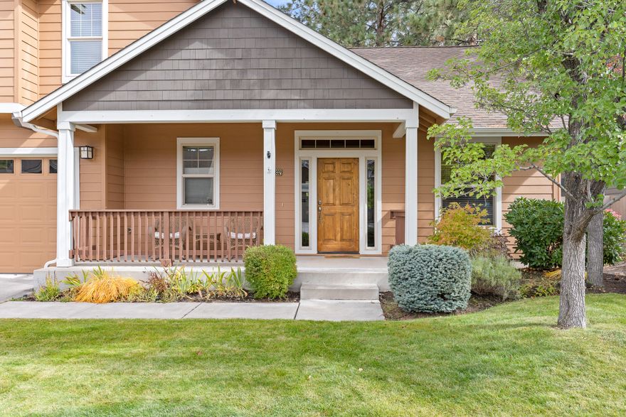 Nestled among towering pines in the RiverRim community of SW Bend, this 2,400 sq. ft. NW craftsman offers exceptional indoor and outdoor living. The main level features hardwood flooring, a spacious open-concept living area, a dedicated office off the entry, and a covered outdoor space for year-round enjoyment. The primary suite boasts vaulted ceilings, a large walk-in closet, and a spa-like bath with a soaking tub, separate shower, and dual vanities. Upstairs, a generous bonus room, two guest bedrooms, and a guest bath provide plenty of space. Storage is abundant with ample closets, a 3-car tandem garage, and a large backyard shed. A new roof (installed February 2025) and recent kitchen and bath updates make this home move-in ready. Set just off the Deschutes River, RiverRim spans 150 acres, with 40 acres of parks, trails, and open space. Conveniently located near shopping and schools, this residence is just three miles south of Bend's Old Mill District.