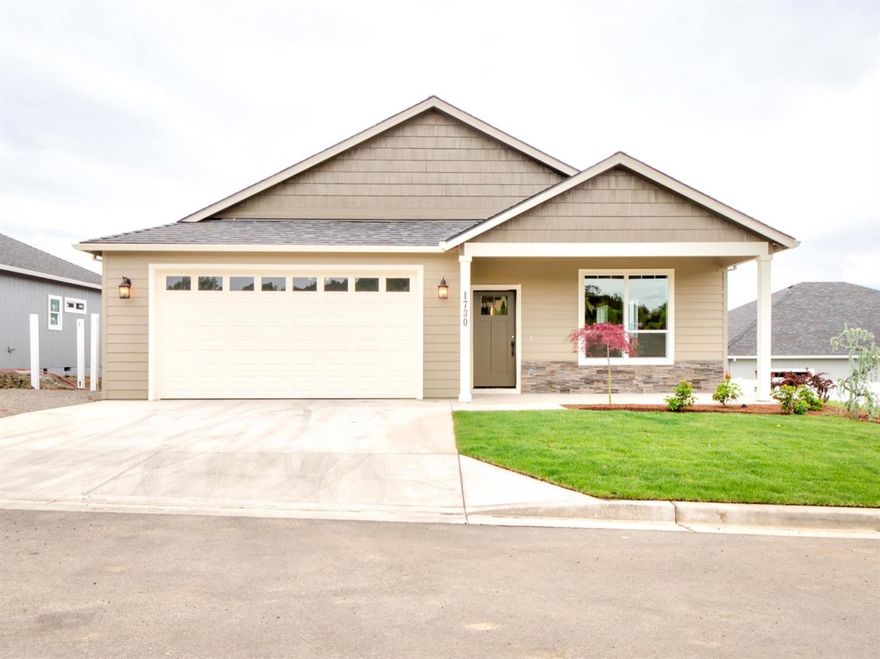Reduced for fast sale! This beautiful new single-story detached East Medford home with open floor plan features 3 bedrooms and 2 full baths in 1,603 sq ft (per builder), and is conveniently located to shopping, schools, I-5 access, and medical facilities. Standard features costing extra elsewhere include vaulted ceiling, 6-inch premium plank flooring, upgraded stainless steel appliances (gas convection range/oven), vinyl fencing, and front & back yard landscaping with timed sprinklers. The kitchen features custom cabinets, granite counters, and eat-in bar. Laundry room and both baths feature ceramic tile flooring. The 2-car attached garage is fully finished and painted, with garage door opener. Listing agent has an ownership interest in the LLC that owns the property. Completed and ready for immediate occupancy!
