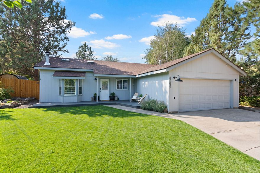 Located at the end of a quiet cul-de-sac in NE Bend, this hidden gem is situated on an immaculate .37/ACRE property & is designed for the modern urban homesteader. A welcoming porch leads to the light-filled Great Rm with vaulted ceilings, engineered wood floors, custom lighting and cozy wood stove. Charming Chef's Kitchen w/shiplap accents, stainless appl, expansive wood isl, & floating shelves opens to spacious Dining area w/access out to back deck for seamless indoor/outdoor entertaining. Primary Suite offers shiplap accent wall, walk-in closet, quartz vanity & tiled shower. 2 additional BR/full BA. Relax and entertain in your backyard OASIS featuring a fully fenced yard w/mature foliage and landscaping, Trex deck, Nooska 6-person sauna, chicken coop, fenced garden w/greenhouse & compost. 2-car garage w/workbench. Just minutes to shops, restaurants, cafes, hospital & top schools, this home blends modern comfort w/self-sufficient living. Short-term rental eligible, per Bend STR Map.