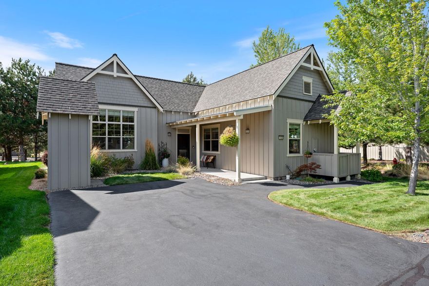 Come see this fully furnished, charming Desert Sky Bunkhouse located on a desirable corner lot in Eagle Crest Resort! This beautifully remodeled single-level home features 3 bedrooms and 2 bathrooms with soaring ceilings and an abundance of natural light. Recent upgrades include a newer roof, exterior paint, appliances, furnace, and heat pump, ensuring peace of mind for years to come. Inside, you'll find European engineered hardwood floors, granite countertops, hickory cabinetry, and a cozy propane fireplace that creates a warm and inviting atmosphere. Step outside to the private patio and take in all that Central Oregon and Eagle Crest Resort have to offer—golf, trails, pickleball, tennis courts, pools, and more!