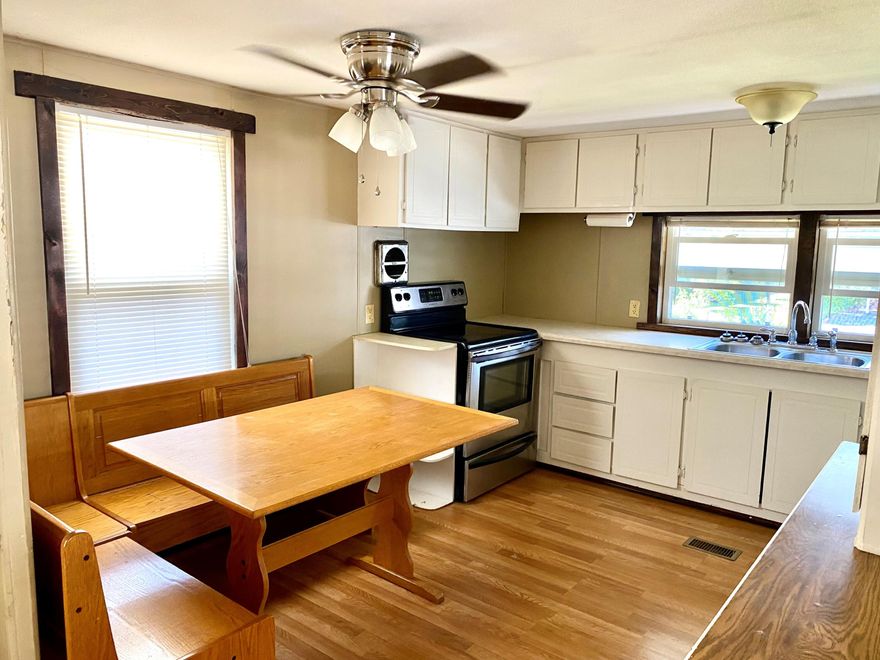 Single wide in family owned park,  Newer windows. All appliances included. Ceiling fan and built-ins. Nice size storage shed. Owner occupy only. No sublease. $615  monthly space rent includes water, garbage and sewer. Credit and background check need for park approval.