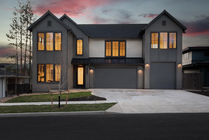 Located in the Talline neighborhood on Bend's westside, this newly built 3,321 SqFt European Farmhouse by Structure Development NW offers modern elegance with rustic charm. With 4 bedrooms and 2.5 bathrooms, the home's spacious floor plan features an open concept living area with high ceilings, hardwood floors, and large windows. The gourmet kitchen boasts custom cabinetry, quartz countertops, high-end stainless-steel appliances, pantry and a generous island perfect for gathering. The primary suite on the main floor offers a spa-like ensuite with dual vanities, a soaking tub, and a walk-in shower. The upper level includes 3 additional bedrooms, full bathroom and a bonus room for versatile use. Main level also features an office, half bathroom, large laundry room and mud room. Outside, a covered deck and beautifully landscaped yard create a seamless transition for indoor-outdoor living, perfect for relaxing or entertaining. Expansive 3-car garage with the third bay having a 10' door.