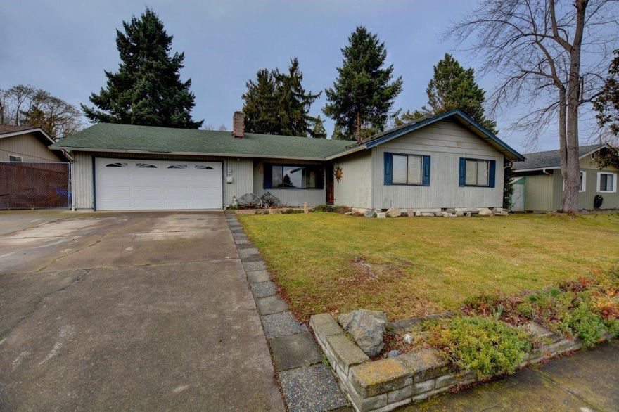 Here we go! This super location comes with a home that has it all. The entry opens to the formal living with circulating fireplace, dining area, open-spacious, light and bright kitchen to the wonderful bonus room with easy access out to the fully fenced-gated back yard. The floor plan places one bedroom/office at the front, another bedroom and guest bathroom off the hall and the master suite to the rear. Both the master and guest bedrooms and baths have excellent positioning and size. There is an amazing oversized garage with extra storage, and extra pantry/cabinets in the hallway and kitchen. Mature/groomed landscaping, chicken coop, custom fountain, garden beds, decking plus concrete pad. Grand piano stays at no stated price. Abundant living at an affordable price.