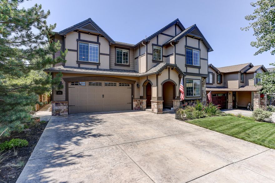 A rare opportunity to own one of the Pahlisch premier corner lots located The Bridges! This light & bright home features 4 beds, 3 full baths, huge bonus room, plus 3 car tandem garage. One bedroom is located on the main floor w/ a full bath for your guest to feel right at home. Enjoy the spacious open floor concept  w/ all new hardwood floors, carpet & interior paint, SS appliances, kitchen island, granite countertops, pantry, under cabinet lighting, remote control UV shaded. The primary suite w/ amazing Cascade MT view, coffered ceiling & luxurious bath w/ soaking tub & oversized walk in closet. Very private backyard w/ mature landscaping, covered trex deck & pergola that backs up to a common area. The Bridges is known for its resort style community & impressive amenities: Fitness center, clubhouse w/ kitchen, indoor basketball court, playground, game room, pool, hot tub & miles of paved walking trails that tie into the Alpenglow Park system. Call today for a showing!