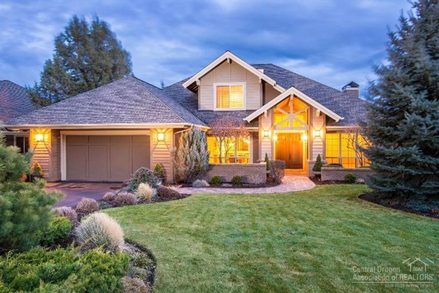 This beautiful luxury home has outstanding details throughout and is located on the 17th hole with all the amenities Eagle Crest has to offer. A great main floor living design that includes a huge master suite with views, tiled soaking tub and huge walk-in closet. Cathedral ceilings with floor to top windows to bring in all the natural light and views, bricked fireplace with built-in mantel & entertainment center, a gourmet kitchen with breakfast bar and nook, large den and utility room with sink.