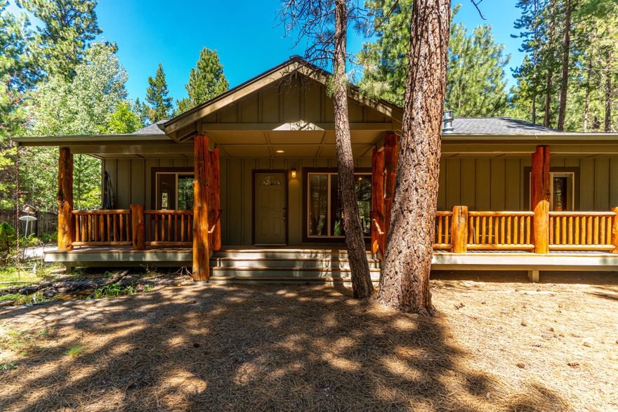 Just minutes from the river, this Bend home is ideal for enjoying all activities that Central Oregon has to offer. Walk into the great room with log beams, skylights and a propane river rock fireplace. V-G fir French doors to primary-suite, walk-in closet with built-ins. Charming bonus room plus a sun - room with AC and heat, large laundry room with a generous pantry. You will have plenty of room for toys with a triple car garage. Enjoy the private outdoor oasis that feature a pond with small bridge, mature trees and fenced back yard for added privacy. Seller to credit 10k to buyer at closing to buy down interest rates points or use towards closing costs. No commission paid on seller concessions.