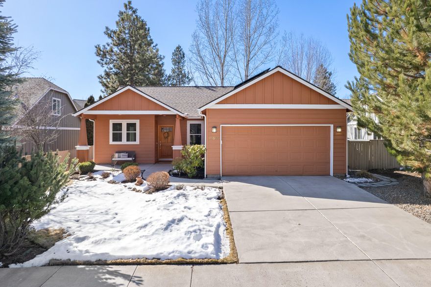 Located within the desirable community of River Rim in SW Bend, this single-level home has an open concept floor plan with big windows, creating a bright and airy space to welcome you home. Inside is a comfortable flow between living area with gas fireplace, dinning area, and kitchen. The kitchen is equipped with stainless steel appliances and solid surface countertops. The spacious primary suite overlooks the backyard with walk-in closet and recently remodeled ensuite bathroom with dual vanity and walk in shower. Outside is a private backyard patio and fully fenced backyard. Additional features making this home exceptional -- new roof, new gutters, new windows, new energy efficient electric hot water tank, solar panels, all less than 2 years old. HOA amenities include walking trails, Deschutes River access, and snow removal. This desirable location is just minutes from The Brookswood Meadow Plaza for grocery shopping, restaurants, veterinary clinic, pre-school, fitness and more.