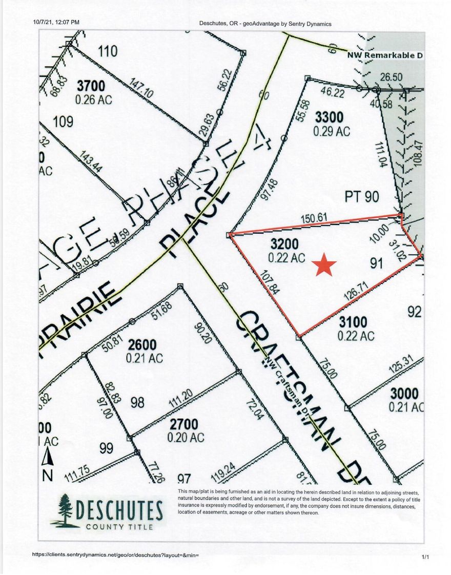Hard to find flat approximate 1/4 acre Lot on Awbrey Butte  in Awbrey Village.   The lot has been used as an extended landscaped yard for the Sellers next door FYI  Alley and Street access 
exclude yard art and play equipment