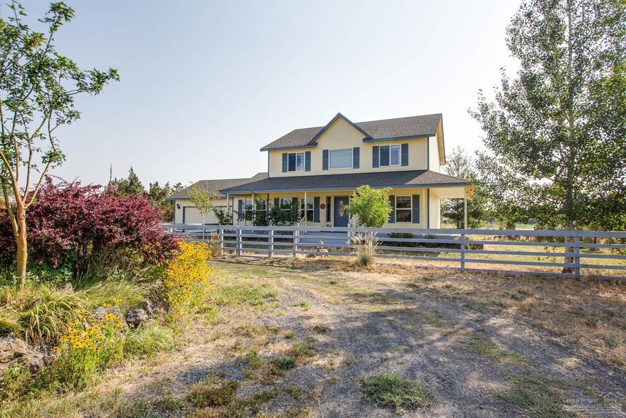 Conveniently located in SE Bend just minutes from Costco & amenities, this property is well appointed for the horse lover - and a house too! 8 stall barn, wash rack, tack room, paddocks, hay storage, shop space & a bunk house. 1600 sf pole barn for hay/RV/toy storage. 4 bedroom home w/2nd level Master Suite. Kitchen w/center island, white cabinets, slab counters, crown molding & other details. Dual living areas or use one as home office. Covered front porch wraps to back. MUST SEE horse property in BEND!