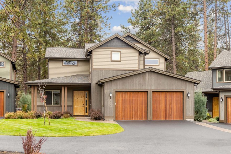 Nestled in the pines and positioned on the 16th fairway of Widgi Creek Golf course, this exceptional property combines Pottery Barn furnishings with modern design.  The strategic Milepost 1 location offers guests easy access to Mt. Bachelor and the convenience of Bend's amenities just 6 miles away. With 4 bedrooms, an office, and 3.5 baths, this home boasts ample space, ideal for a growing family or hosting Airbnb  guests. Two primary suites, one on the lower level and another upstairs, provide unparalleled flexibility and privacy,  Vaulted ceilings amplify the sense of spaciousness, creating an airy, inviting atmosphere that envelops you as you enter. The heart of this home lies in its kitchen, where a large island stands as a testament to both functionality and style, a focal point for entertaining guests. The private outdoor patio overlooking the golf course  is a great place to unwind after a long day of skiing or shopping while  enjoying your favorite beverage. Welcome Home!