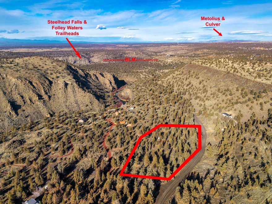Discover the perfect canvas for your high-desert retreat on this 4-acre parcel, ideally situated and tucked away in one of the most unique and sought after locations in CRR. Adventure is quite literally at your doorstep, as the trailhead access for both Foley Waters and the iconic Steelhead Falls is located just up the road, providing world-class hiking and fishing within minutes. Located in the Deschutes County section of Crooked River Ranch with flexible MUA10 zoning, you'll enjoy the tranquility of a private estate along with community perks that Crooked River Ranch has to offer.