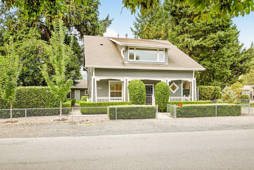 Stunning and versatile, this 4,604 SF property in the heart of Rogue River shines with over $400K in renovations and modern upgrades. On a .41-acre corner lot with C-1 zoning, it offers unmatched potential for mixed-use, commercial, or residential purposes. The main building features 3 bedrooms, 2 full baths, and 2 half baths, with open-beam ceilings, granite counters, new appliances, ample storage, and a primary suite with a stone soaking tub, tiled shower, laundry chute, and walk-in closet. A fully renovated 2,504 SF detached building includes a kitchenette, office, conference room, full bath, gym, open workspace, and music studio with double 2x6 walls and recording booth. Outdoors, a pavilion-style patio with vaulted T&G pine ceiling and recessed lighting anchors the fully fenced, beautifully landscaped grounds, highlighted by a magnificent heritage tree—creating a private, park-like setting that is truly unforgettable. Schedule your private viewing today!