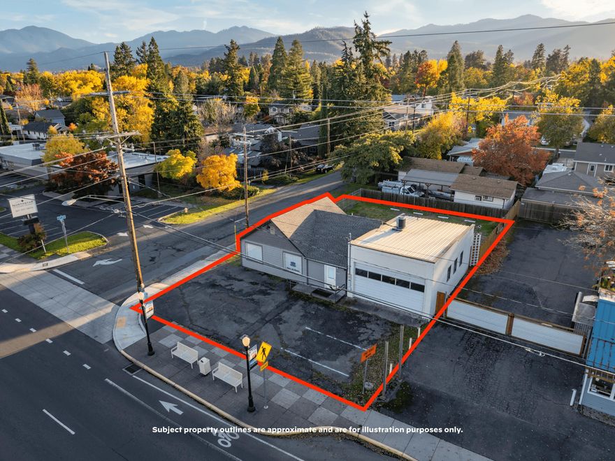 Exclusively presented for sale & immediately available for occupancy - 501 North Main Street, a highly-visible mixed-use property in thriving Phoenix, Oregon (the ''Property'')! Sited at the 'main-and-main' confluence of North Main Street and Hwy 99, the Property enjoys exceptional visibility and ease of access from 14k VPD. Ideal for a creative user, retail, or medical, the building features 2 distinct spaces across ±1,704 SF. The main retail space historically served as a light-use medical space and could continue that medical use, retail, or similar concepts. The adjacent, rare workshop space with a 9' overhead door allows for an excellent eclectic space, the perfect home for artists, mechanics, or a variety of other ideas! The front lot is paved with room for several vehicles; the rear yard is gravel/grass, fully fenced and is the perfect blank slate for further development or excess parking. The opportunity is clear at this highly visible space - contact brokers for more info!