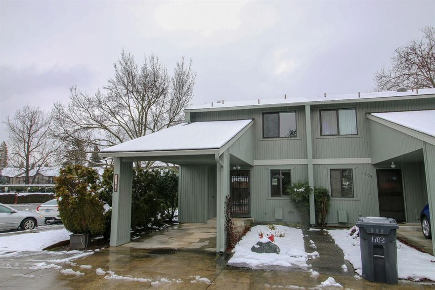 Great investment opportunity! This updated 2 bedroom 1.5 bath condo has been lovingly cared for. It offers a generous living space and is light, bright and comfortable throughout. This private end unit also features a private covered back patio, a covered carport and an extra enclosed storage area outside. The HOA keeps up the exterior maintenance, landscaping and common areas, so there will always be great curb appeal. HOA fee is $134.50/month. Current units rent for around $1250/month. This is a great beginner home or income property at this price!