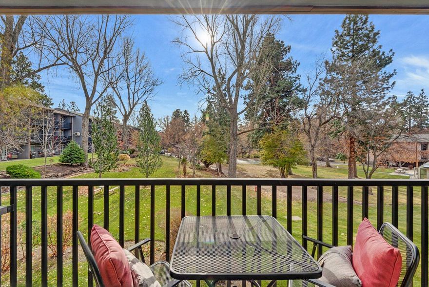 Experience comfort and convenience in this updated Pioneer Park Condo! This 1-bed, 2-bath unit offers expansive views and a serene escape in the heart of Bend. Just steps from downtown, river trails, and the Deschutes River, it's an ideal home or investment. Thoughtfully designed with 650 sq. ft., it features laminate floors, a gas fireplace, a Murphy bed, two mini splits, and two balconies overlooking the courtyard. Fully furnished and ready to enjoy, it offers flexible options for owner occupancy, long-term, or vacation rentals. With a low $620 HOA covering utilities, this is a must-see! Don't miss out on this prime west-side opportunity!