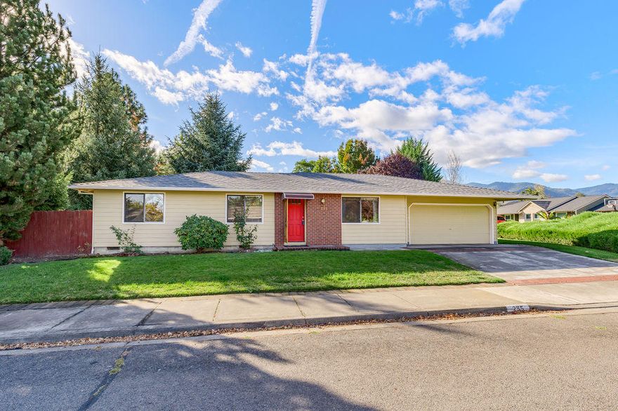 Wonderful single level home in a desirable neighborhood.  Located just minutes to downtown Talent and a short drive to Ashland. This home is situated nicely on a large corner lot and has a classic feel with the exterior brick accents.  Inside is light and bright with a great floor plan, new paint, double pane vinyl windows, central heat & air, brand new vinyl plank flooring and carpet throughout.  Brand new 30 yr composition roof.  2 car attached garage with an extra workshop in back for your projects or extra storage.  Fully fenced backyard w/gated access, covered concrete patio and plenty of room for entertaining.  This is quite possibly one of the cutest homes in Talent and a great value at $310,000!