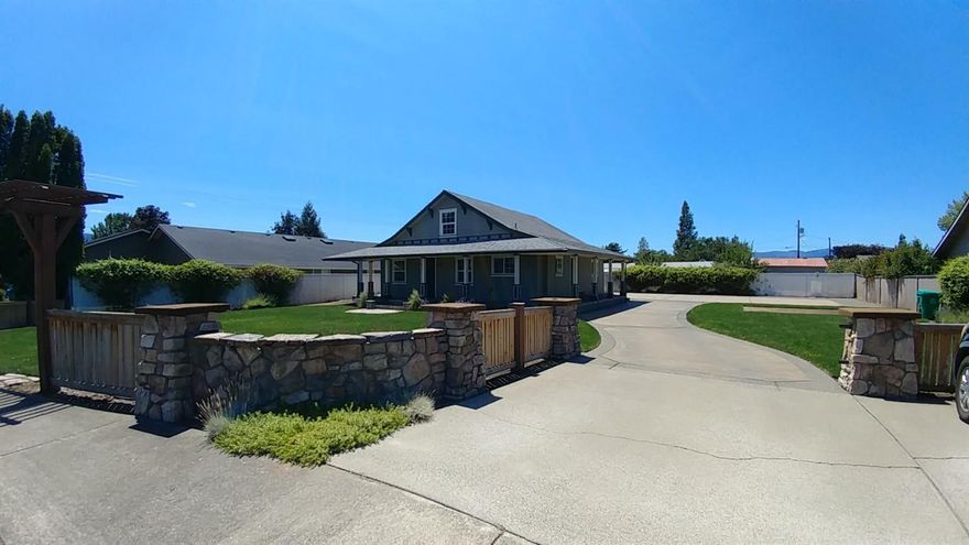 Totally remodeled in 2008 is this custom Craftsman Home with all the bells and whistles! Great location at the end of a cul-de-sac and a large quarter acre lot that is zoned R-2 so building another home could be a possibility. 3 Beds/2 baths on main home and then another 1 bed/1 bath office/Rental above the Garage. Right now long term tenant above Garage at $500 a month which can be a great way to offset your mortgage payment or use as guest qtrs. or a home office! Large over sized garage with partition wall which can come down but also has a half bath in there. Granite countertops, Jenn-Aire appliances, tile backsplash, RV Parking, Security gate and light hookups at entry, all fenced, wrap around porch and the list goes on. Construction is 2x6 on the Walls. This Craftsman home is ready for you to view on Cameo Ct in Grants Pass. All information deemed accurate but not guaranteed & subject to change anytime.