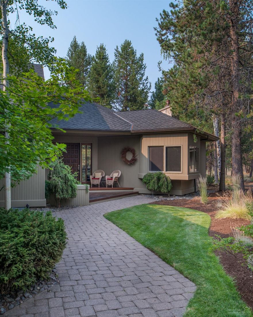 Come view this remodeled and meticulously maintained single level jewel offered fully furnished. Impressive from the moment you walk through the door, this contemporary home includes high vaulted ceilings with substantial living spaces and ample southern view of the 14th fairway on Woodlands Golf Course designed by Robert Trent Jones Jr. The large backyard deck begs family gatherings and outdoor entertainment. The den is currently set up as a 4th sleeping room. 1 year home warranty included!