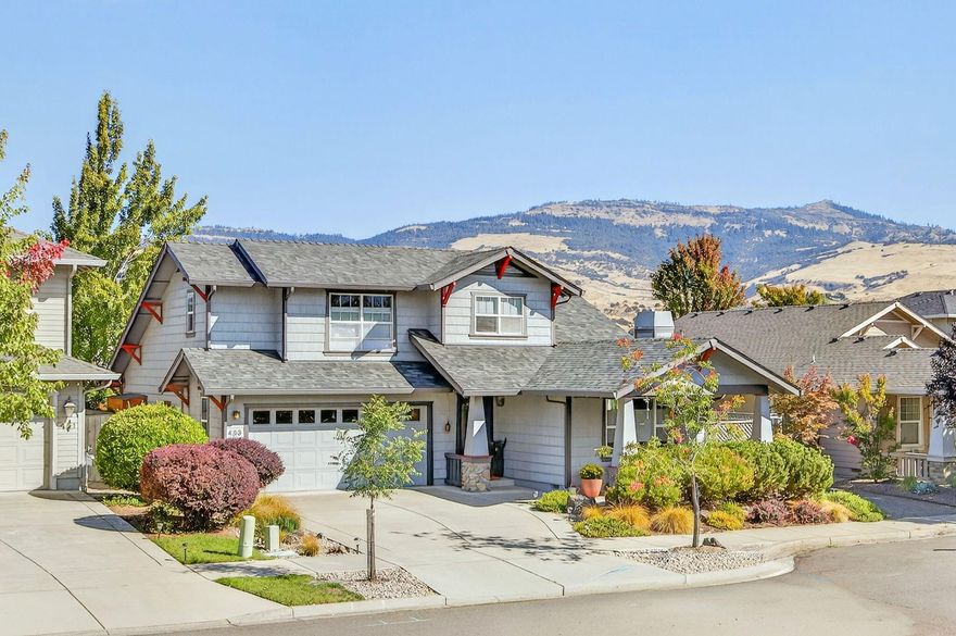 This lovely neighborhood of Craftsman styled homes is conveniently located close to downtown.  The warm and welcoming home has lots of natural light and has been conscientiously cared for and updated.  The floor plan is open, with light oak floors in the living room, dining and kitchen, with view of Grizzly Peak, leading to a private back patio perfect for relaxed outdoor living and entertaining.  Spacious main bedroom, bath and office upstairs, 2 guest bedrooms and full bath down.  Some of the many other features to enjoy here are - quartz counters, spacious covered front porch for evening visits with neighbors, beautiful stained glass and cedar fence along the back patio, low maintenance, deer proof, low water landscaping front and back on drip irrigation, gas fireplace in the living room with storage under it, skylights... More updates/upgrades include - roof, appliances, and water heater have been replaced, also a new 2 zoned heat pump and furnace. And no HOA dues!  Welcome home.