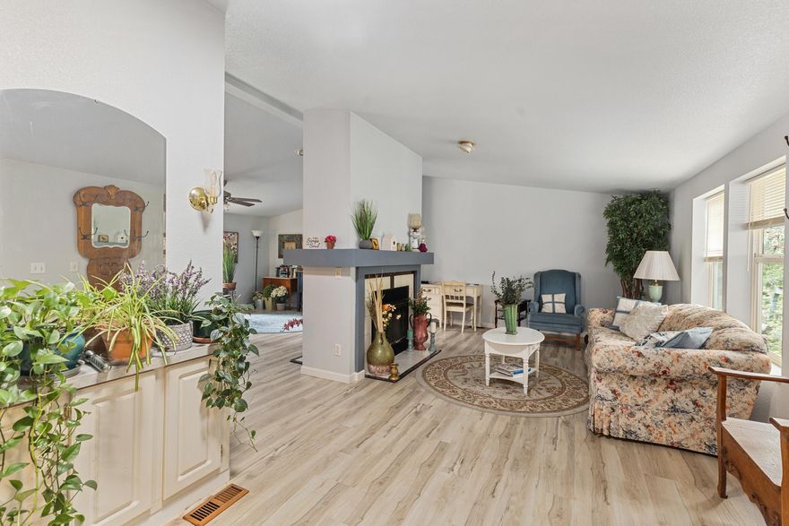 Beautiful home in a desirable park! This spacious home offers comfort and modern updates throughout, even featuring two living spaces each with its own propane fireplace. Most of the home is equipped with two-year-old LifeProof vinyl flooring. The kitchen shines with recently upgraded granite countertops, a farmhouse sink, and ample cabinetry. The primary suite includes a new large walk-in tiled shower with dual sinks for added convenience.

Additional highlights include a one-year-old heat pump, a covered deck with a new roof, and a wheelchair-accessible ramp from the front patio. A detached garage with a workbench provides excellent storage and workspace. Enjoy breathtaking mountain views from this well-maintained home—your perfect retreat awaits!

Land lease is currently $995 a month, includes water and septic. There is financing available with 5% down, 25 year term, please call Ricki Pritchett, mortgage loan officer at 5412955902